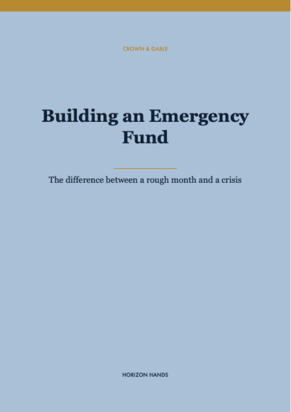 Building an Emergency Fund