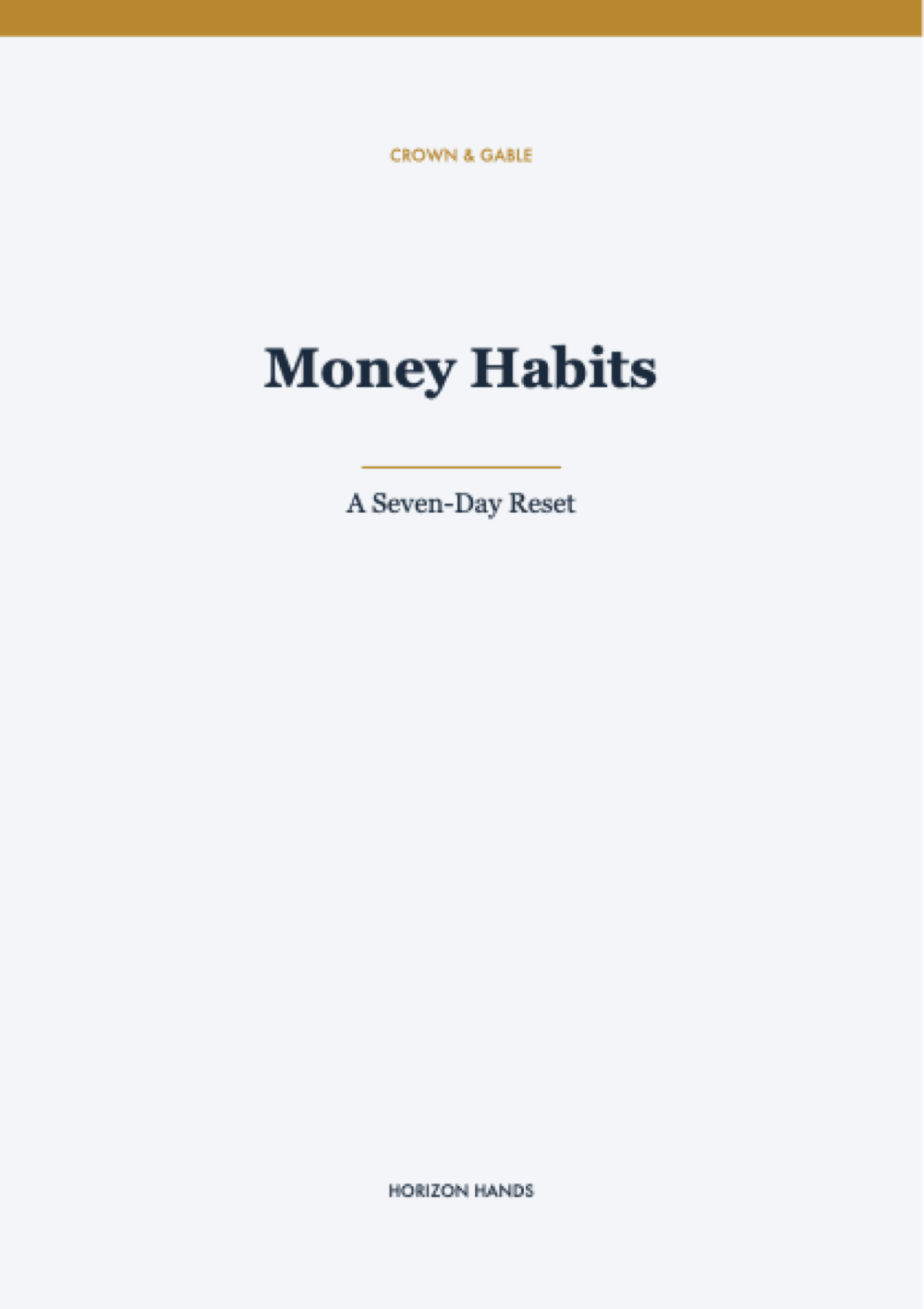 Money Habits: A Seven-Day Reset