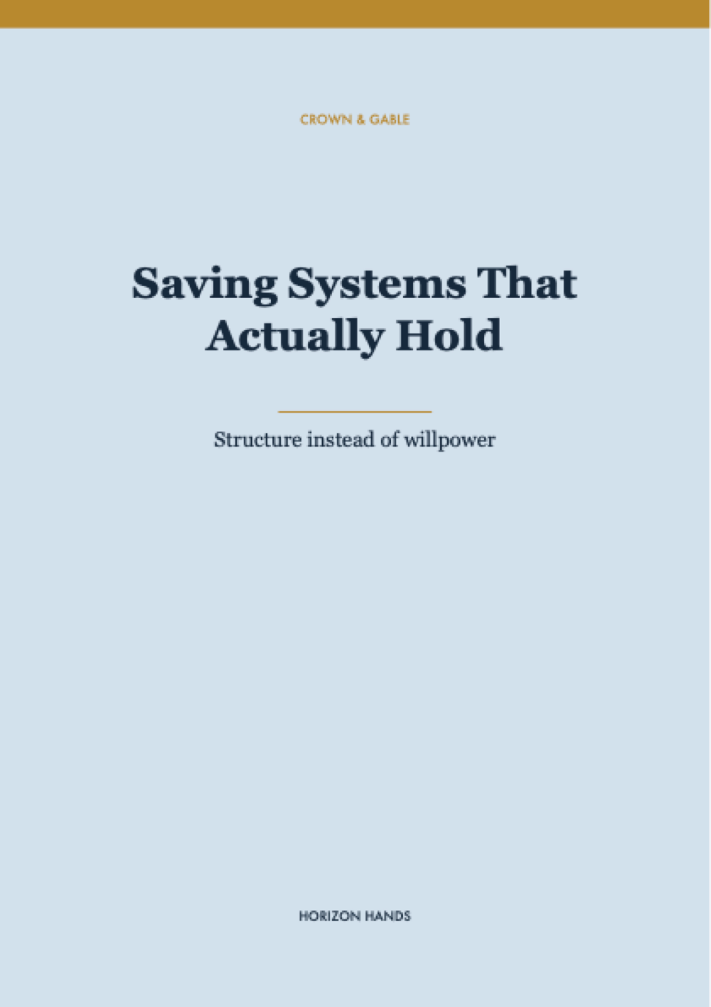 Saving Systems That Actually Hold